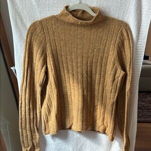 Madewell Mustard Ribbed Turtleneck Sweater